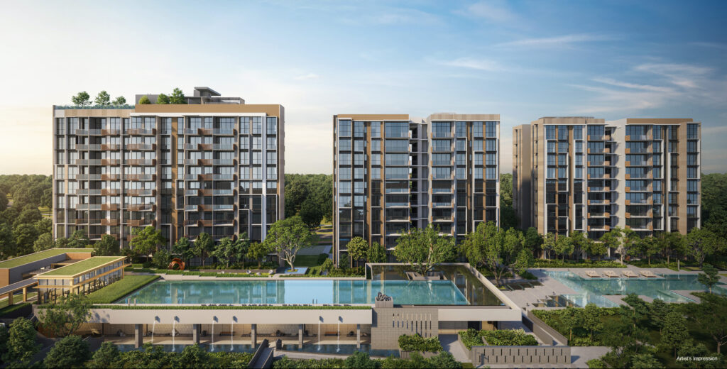 The Sen pool and 3 residential blocks