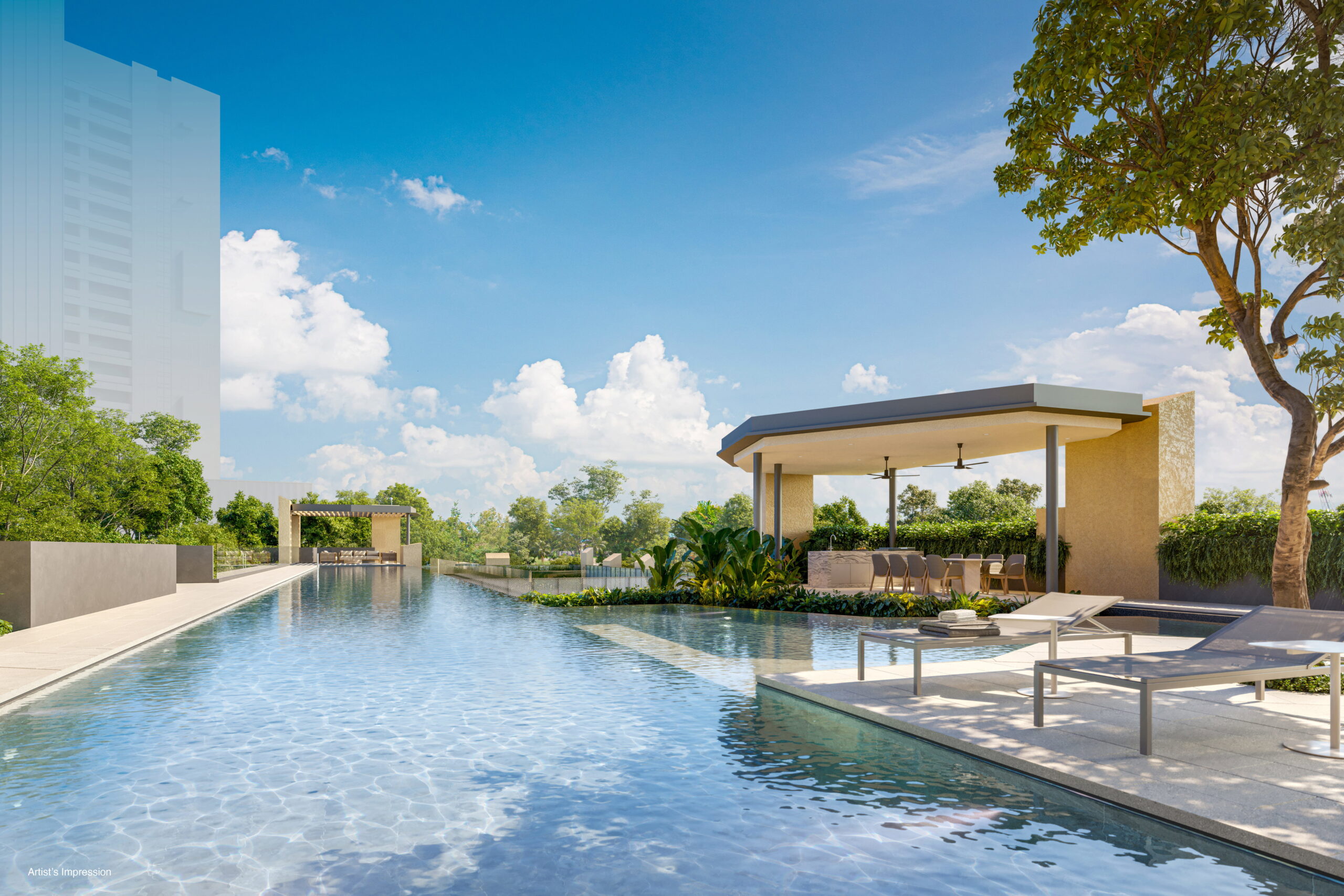 The Serra Residences 50m lap pool deck (artist's impression)